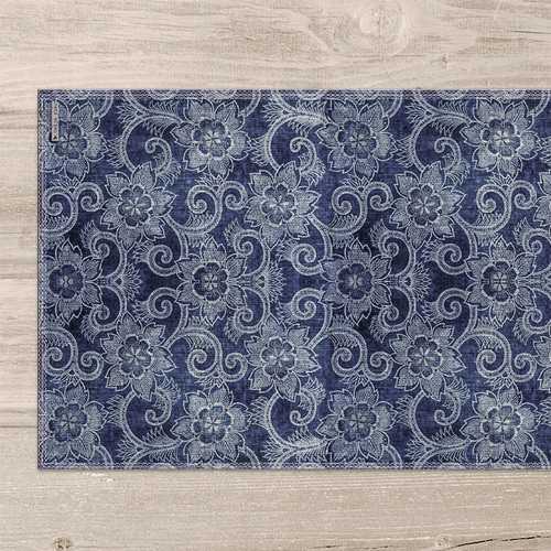 베이자플로우 로얄인디고 PVC 유럽 패턴 식탁매트 테이블매트 - RY4, 33x50cm / 4장 (예약판매/선주문후 50일 소요)