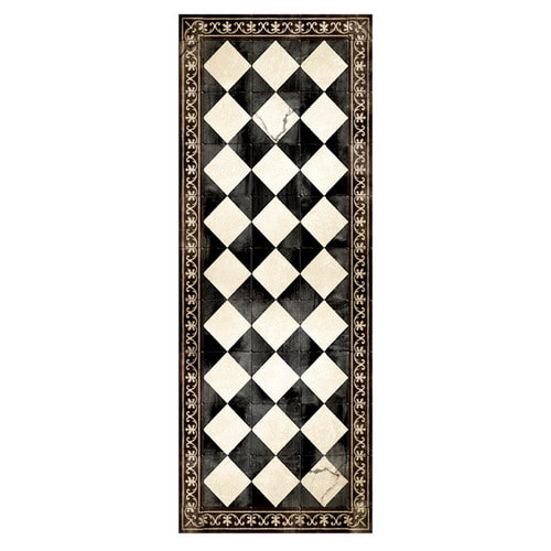 베이자플로우 갬빗 체스 PVC 타일 러그 - Gambit Chess, 80x240cm (예약판매/선주문후 50일 소요)