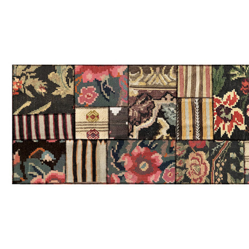 베이자플로우 퀼트 킬림 플라워 PVC 러그 - Quilt Kilim Flower, 120x195cm(예약판매/선주문후 50일 소요)